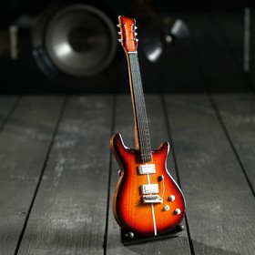 Гитара сувенирная "Santana" коричневая, на подставке 24х8х2 см