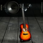 Гитара сувенирная "Акустическая" коричневая, на подставке 24х8х2 см - фото 4588632