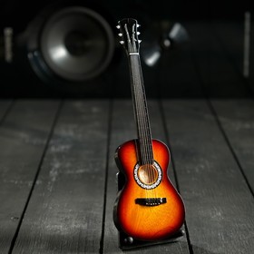 Гитара сувенирная 'Акустическая' коричневая, на подставке 24х8х2 см