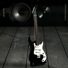 Гитара сувенирная "Ibanez" чёрно-белая, на подставке 24х8х2 см