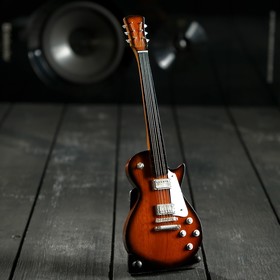 Гитара сувенирная "Les Paul" коричнево-белая, на подставке 24х8х2 см