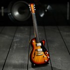 Гитара сувенирная Gibson Es, на подставке, 24×8×2 см, чёрно-жёлтая - Фото 1