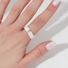 Кольцо керамика «Стразы», 6 мм, цвет белый, 19 размер - фото 24040258