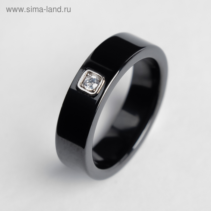 Кольцо керамика «Иллюзиум», 6 мм, чёрное, 20 размер - Фото 1