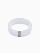 Кольцо керамика «Дуо» со стеклом, огранка ромб, белое, 18 размер 4984688