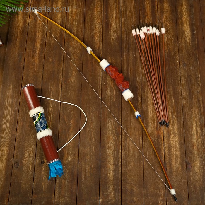 Сувенирный набор "Лук и 10 стрел" 130х6х6 см - Фото 1