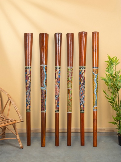 Сувенирный музыкальный инструмент «Диджериду», 130×9×9 см, МИКС