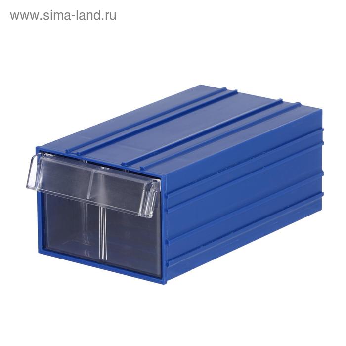Пластиковый короб С-2 синий/прозрачный 140х250х100 - Фото 1