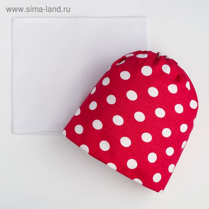 Комплект для девочки (шапка, снуд), цвет малиновый, размер 52-54 - Фото 1