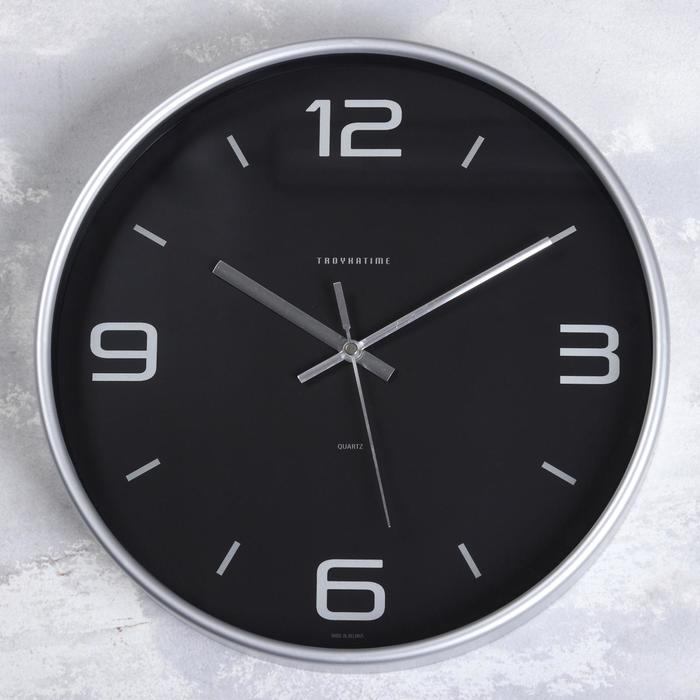 Часы настенные, серия: Интерьер, "Эдит", d-30.5 см, серебро - Фото 1