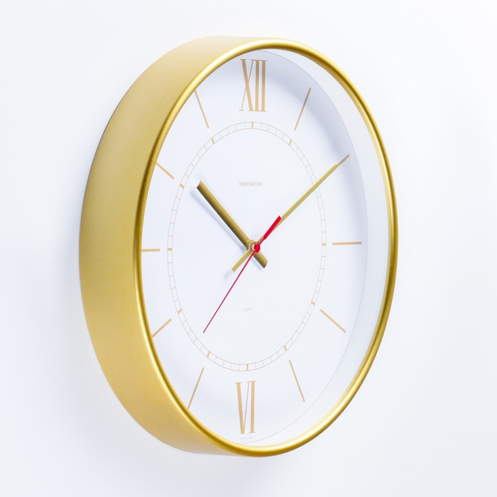 Часы настенные, серия: Интерьер "Эдит" d=30.5 см, золото - фото 1905653738