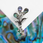 Брошь «Галиотис» букет, цвет зелёный в чернёном серебре - Фото 2