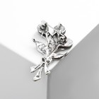 Брошь «Галиотис» букет, цвет зелёный в чернёном серебре - Фото 3