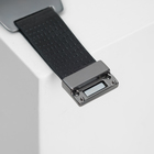 Браслет кожа «Вавилон» прямоугольник мятый, цвет чёрный в сером металле, 19 см 4978073