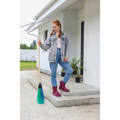 Метла полипропиленовая, наборная, с черенком, 3 фланца, МИКС