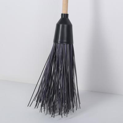 Метла полипропиленовая, наборная, с черенком, 3 фланца, МИКС