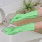 Перчатки резиновые «С экстрактом алоэ», с хлопковым напылением , размер S, цвет зелёный - Фото 2