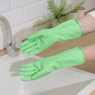 Перчатки резиновые «С экстрактом алоэ», с хлопковым напылением , размер S, цвет зелёный - Фото 3