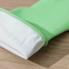 Перчатки резиновые «С экстрактом алоэ», с хлопковым напылением , размер S, цвет зелёный - Фото 4