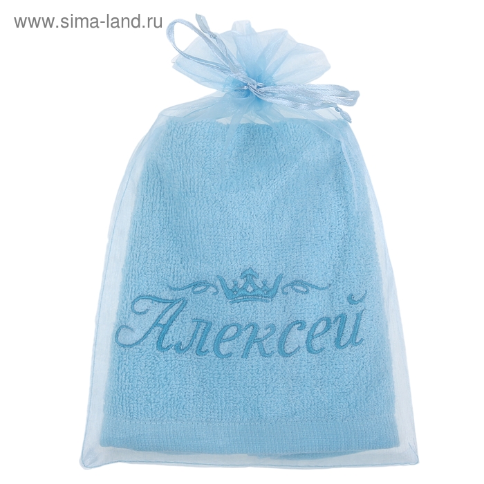 Полотенце с вышивкой 100% хлопок Алексей 32*70 см 370гр/м2 - Фото 1