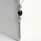 Кулон «Утончённость» овалы с цепочкой, цвет чёрно-белый в серебре, 60 см - фото 318325273
