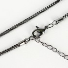 Кулон «Утончённость» овалы с цепочкой, цвет чёрно-серый в сером металле, 65 см - Фото 2