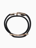 Браслет кожаный «Шаман. Пластина», пластина, L=35.5 см, чёрный в розовом золоте - Фото 4