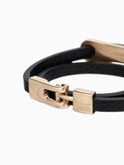 Браслет кожаный «Шаман. Пластина», пластина, L=35.5 см, чёрный в розовом золоте - Фото 5