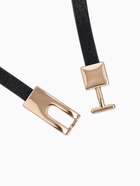 Браслет кожаный «Шаман. Пластина», пластина, L=35.5 см, чёрный в розовом золоте - Фото 6