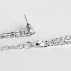 Набор 2 предмета: серьги, колье «Листопад» ромб, цвет изумрудно-белый в серебре, 45 см - Фото 5