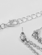 Набор 2 предмета: серьги, колье «Листопад» ромб, цвет изумрудно-белый в серебре, 45 см - фото 61528685