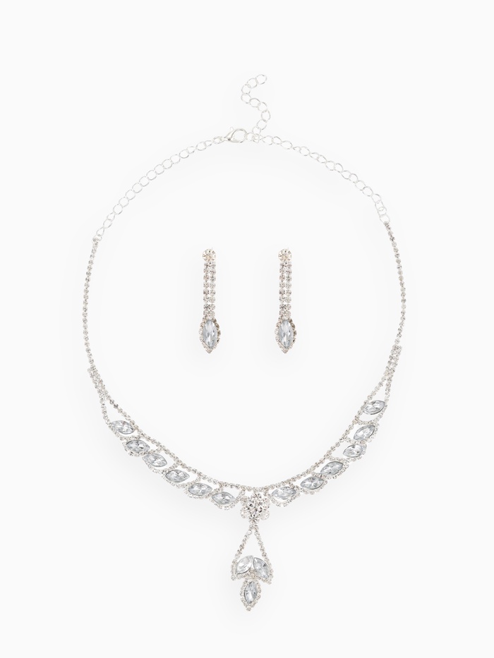 Набор 2 предмета: серьги, колье «Листопад» ромб, цвет белый в серебре, 45 см - Фото 1