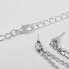 Набор 2 предмета: серьги, колье «Листопад» ромб, цвет белый в серебре, 45 см - Фото 3