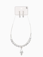 Набор 2 предмета: серьги, колье «Листопад» ромб, цвет белый в серебре, 45 см - Фото 6