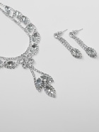 Набор 2 предмета: серьги, колье «Листопад» ромб, цвет белый в серебре, 45 см - фото 61528690