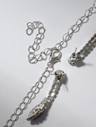 Набор 2 предмета: серьги, колье «Листопад» ромб, цвет сине-белый в серебре, 45 см - Фото 4