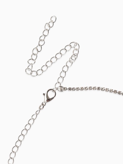 Набор 2 предмета: серьги, колье «Листопад», ромб, чёрно-белый в серебре, 45 см