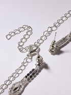 Набор 2 предмета: серьги, колье «Листопад» ромб, цвет чёрно-белый в серебре, 45см - фото 23234682