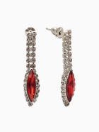 Набор 2 предмета: серьги, колье «Листопад» тонкий ромб, цвет красно-белый в серебре, 45 см - Фото 3