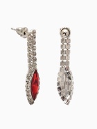 Набор 2 предмета: серьги, колье «Листопад» тонкий ромб, цвет красно-белый в серебре, 45 см - Фото 4