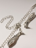 Набор 2 предмета: серьги, колье «Листопад» тонкий ромб, цвет красно-белый в серебре, 45 см - Фото 9