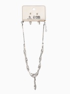 Набор 2 предмета: серьги, колье «Листопад» тонкий ромб, цвет красно-белый в серебре, 45 см - Фото 11