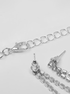 Набор 2 предмета: серьги, колье «Листопад» капли, красно-белый в серебре, 45 см 4994099