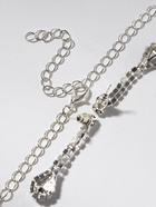 Набор 2 предмета: серьги, колье «Листопад» капли, сине-белый в серебре, 45 см - Фото 5