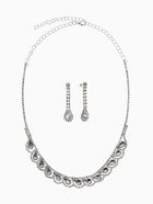 Набор 2 предмета: серьги, колье «Листопад» капли, белый в серебре, 45 см - Фото 1