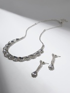 Набор 2 предмета: серьги, колье «Листопад» капли, белый в серебре, 45 см - Фото 3