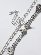 Набор 2 предмета: серьги, колье «Листопад» капли, белый в серебре, 45 см - Фото 4