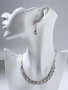 Набор 2 предмета: серьги, колье «Листопад» капли, белый в серебре, 45 см - Фото 5