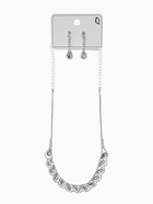 Набор 2 предмета: серьги, колье «Листопад», капли, белый в серебре, 45 см - Фото 7