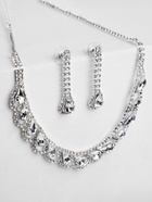 Набор 2 предмета: серьги, колье "Листопад" капли, цвет белый в серебре - фото 809467032